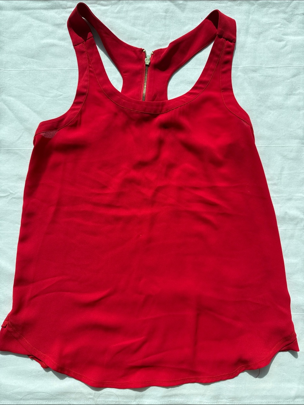 Express Red Racerback Tank Top with Back Zip